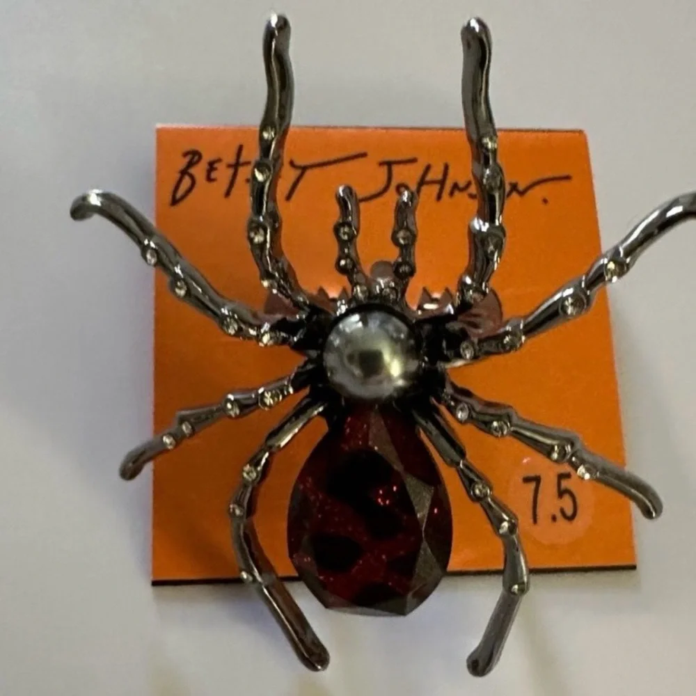 BETSEY JOHNSON SET 4-Piece Halloween Spider Bracelet Necklace Ring Earrings NWT